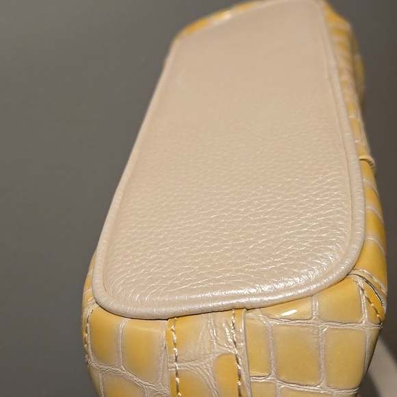 Brighton Croc-Embossed Shoulder Bag Yellow - Picture 6 of 11